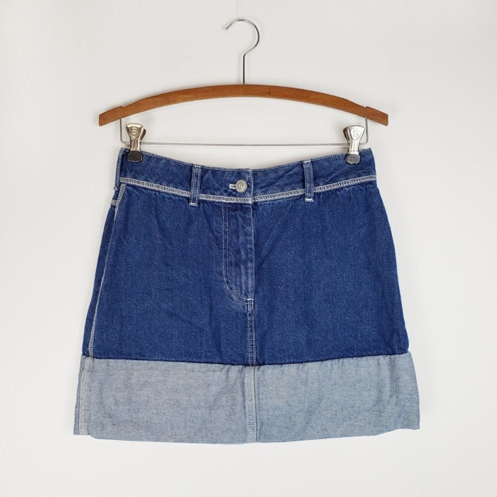 Urban Outfitters BDG Denim Skirt Classic Jean Skirt Rolled Mini Y2K Size Small - Picture 2 of 7